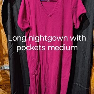 V-Neck Magenta Nightgown